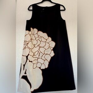 Lafayette 148 New York Black Rhye Floral Shift Dress Size M